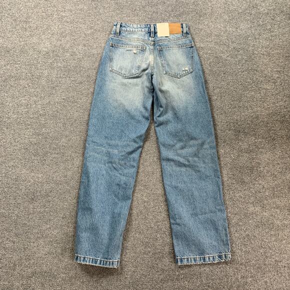 Cotton On:Jeans Womens 22 Storm Blue Rip Low Rise Straight Distressed Denim - Picture 11 of 14